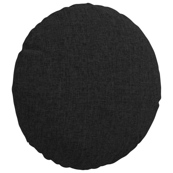 vidaXL Vankúše na sedenie 2 pcs Čierna Ø30 x 13 cm látka – Obrázok 5