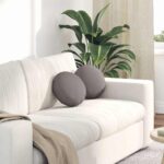 vidaXL Vankúše na sedenie 2 pcs Sivohnedá Ø30 x 13 cm látka