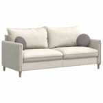 vidaXL Vankúše na sedenie 2 pcs Sivohnedá Ø30 x 13 cm látka – Obrázok 3