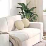 vidaXL Vankúše na sedenie 2 pcs Krémová Ø30 x 13 cm látka