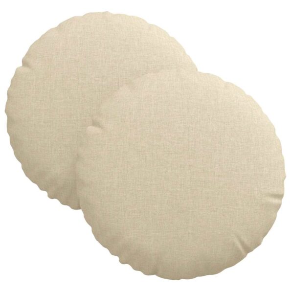 vidaXL Vankúše na sedenie 2 pcs Krémová Ø30 x 13 cm látka – Obrázok 2