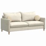 vidaXL Vankúše na sedenie 2 pcs Krémová Ø30 x 13 cm látka – Obrázok 3