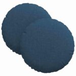 vidaXL Vankúše na sedenie 2 pcs Modrá Ø30 x 13 cm látka – Obrázok 2