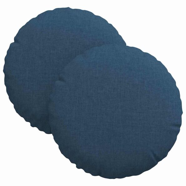 vidaXL Vankúše na sedenie 2 pcs Modrá Ø30 x 13 cm látka – Obrázok 2