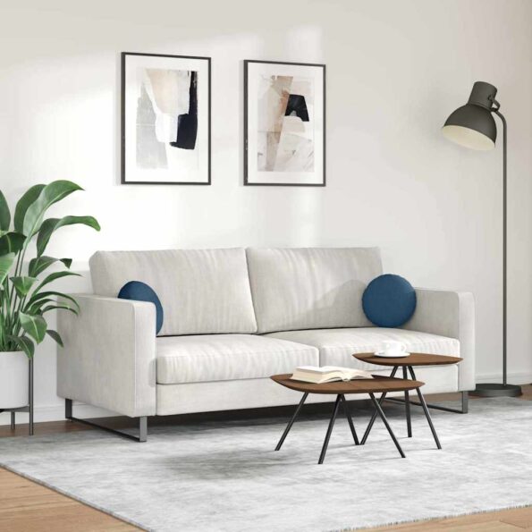vidaXL Vankúše na sedenie 2 pcs Modrá Ø30 x 13 cm látka – Obrázok 4