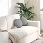 vidaXL Vankúše na sedenie 2 pcs Oblá šedá Ø30 x 13 cm látka