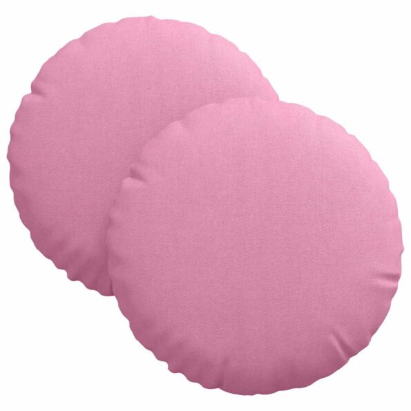 vidaXL Vankúše na sedenie 2 pcs Ružová Ø30 x 13 cm látka – Obrázok 2