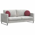 vidaXL Vankúše na sedenie 2 pcs Víno červené Ø40 x 13 cm látka – Obrázok 3