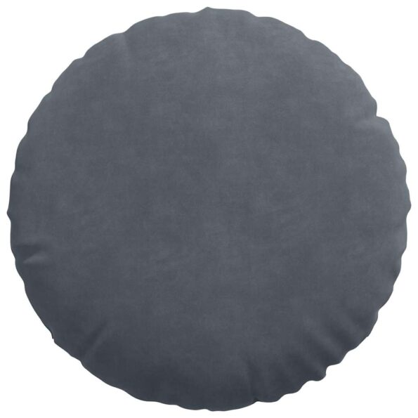 vidaXL Vankúše na sedenie 2 pcs Tmavo šedá Ø 40 x 13 cm Zamat – Obrázok 6