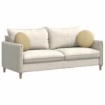 vidaXL Vankúše na sedenie 2 pcs Šedá zelená Ø 40 cm Kordúrová tkanina – Obrázok 3