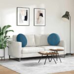 vidaXL Vankúše na sedenie 2 pcs Modrá Ø 40 x 13 cm Zamat – Obrázok 4