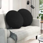vidaXL Vankúše na sedenie 2 pcs Čierna Ø60 x 21 cm látka