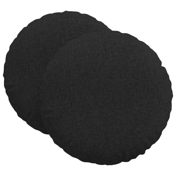 vidaXL Vankúše na sedenie 2 pcs Čierna Ø60 x 21 cm látka – Obrázok 2