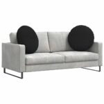 vidaXL Vankúše na sedenie 2 pcs Čierna Ø60 x 21 cm látka – Obrázok 3
