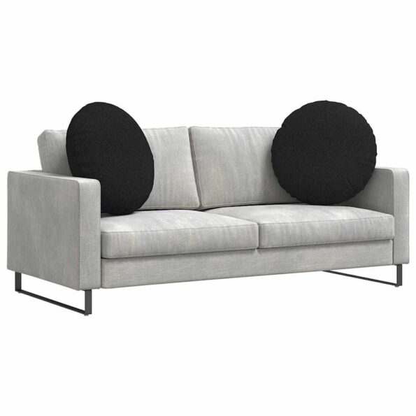 vidaXL Vankúše na sedenie 2 pcs Čierna Ø60 x 21 cm látka – Obrázok 3