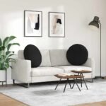 vidaXL Vankúše na sedenie 2 pcs Čierna Ø60 x 21 cm látka – Obrázok 4