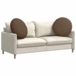 vidaXL Vankúše na sedenie 2 pcs Hnedá Ø60 x 21 cm látka – Obrázok 3