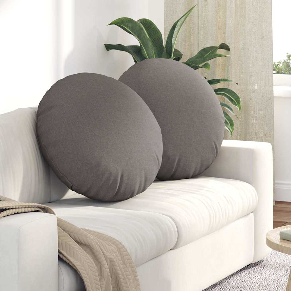 42014200_1.jpg vidaXL Vankúše na sedenie 2 pcs Sivohnedá Ø60 x 21 cm látka – Obrázok 1