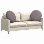 vidaXL Vankúše na sedenie 2 pcs Sivohnedá Ø60 x 21 cm látka – Obrázok 3