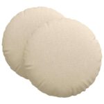 vidaXL Vankúše na sedenie 2 pcs Krémová Ø60 x 21 cm látka – Obrázok 2