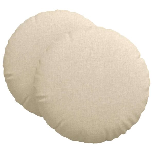 vidaXL Vankúše na sedenie 2 pcs Krémová Ø60 x 21 cm látka – Obrázok 2