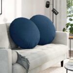 vidaXL Vankúše na sedenie 2 pcs Modrá Ø60 x 21 cm látka