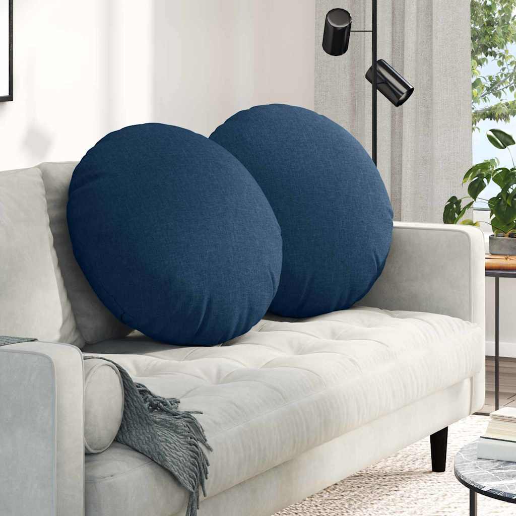42014202_1.jpg vidaXL Vankúše na sedenie 2 pcs Modrá Ø60 x 21 cm látka – Obrázok 1