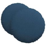 vidaXL Vankúše na sedenie 2 pcs Modrá Ø60 x 21 cm látka – Obrázok 2