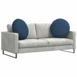 vidaXL Vankúše na sedenie 2 pcs Modrá Ø60 x 21 cm látka – Obrázok 3