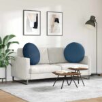 vidaXL Vankúše na sedenie 2 pcs Modrá Ø60 x 21 cm látka – Obrázok 4