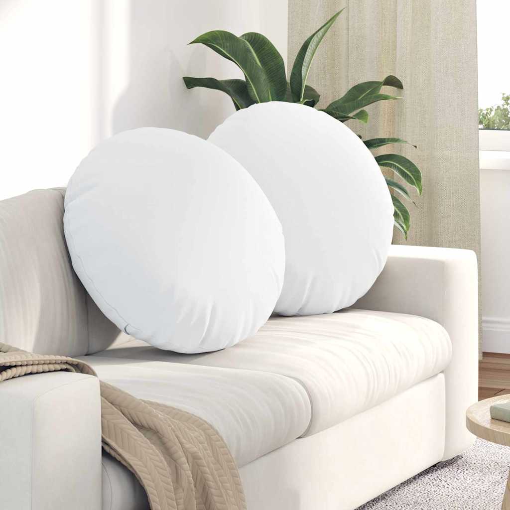 42014205_1.jpg vidaXL Vankúše na sedenie 2 pcs Biela Ø60 x 21 cm látka – Obrázok 1