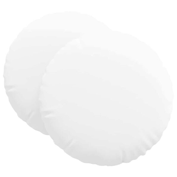 vidaXL Vankúše na sedenie 2 pcs Biela Ø60 x 21 cm látka – Obrázok 2