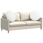 vidaXL Vankúše na sedenie 2 pcs Biela Ø60 x 21 cm látka – Obrázok 3