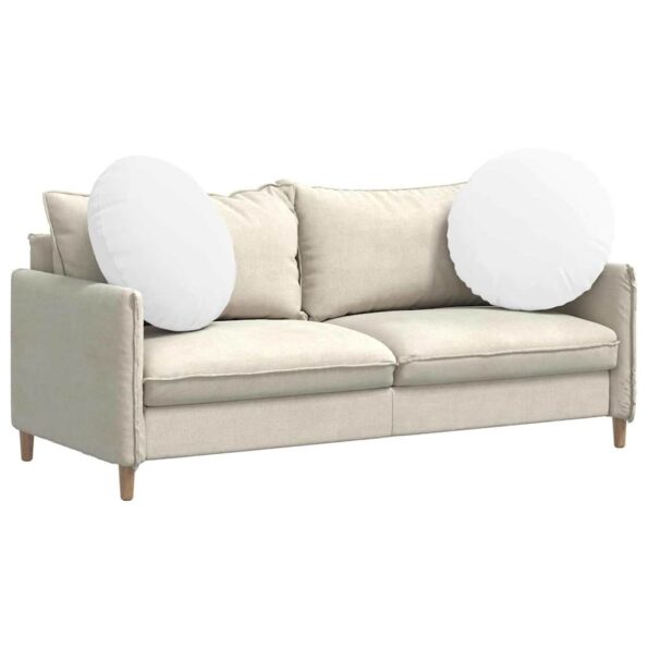 vidaXL Vankúše na sedenie 2 pcs Biela Ø60 x 21 cm látka – Obrázok 3