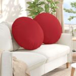 vidaXL Vankúše na sedenie 2 pcs Červená Ø60 x 21 cm látka