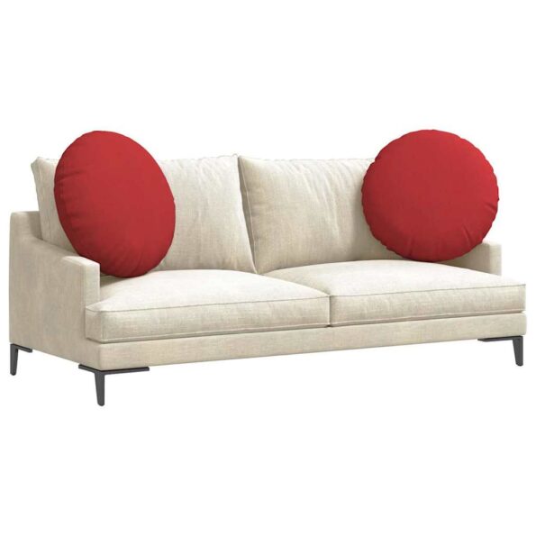 vidaXL Vankúše na sedenie 2 pcs Červená Ø60 x 21 cm látka – Obrázok 3