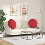 vidaXL Vankúše na sedenie 2 pcs Červená Ø60 x 21 cm látka – Obrázok 4