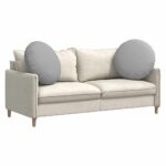 vidaXL Vankúše na sedenie 2 pcs Oblá šedá Ø60 x 21 cm látka – Obrázok 3