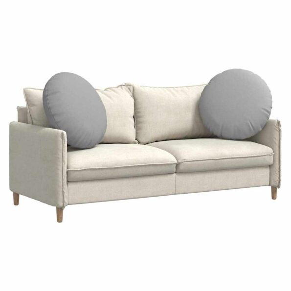 vidaXL Vankúše na sedenie 2 pcs Oblá šedá Ø60 x 21 cm látka – Obrázok 3