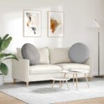 vidaXL Vankúše na sedenie 2 pcs Oblá šedá Ø60 x 21 cm látka – Obrázok 4