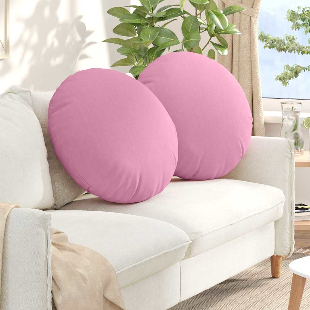 42014209_1.jpg vidaXL Vankúše na sedenie 2 pcs Ružová Ø60 x 21 cm látka – Obrázok 1
