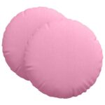 vidaXL Vankúše na sedenie 2 pcs Ružová Ø60 x 21 cm látka – Obrázok 2