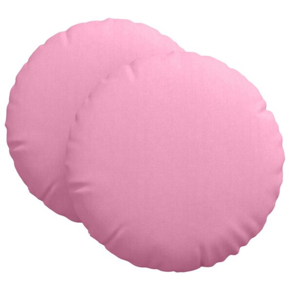 vidaXL Vankúše na sedenie 2 pcs Ružová Ø60 x 21 cm látka – Obrázok 2