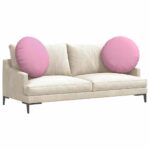 vidaXL Vankúše na sedenie 2 pcs Ružová Ø60 x 21 cm látka – Obrázok 3