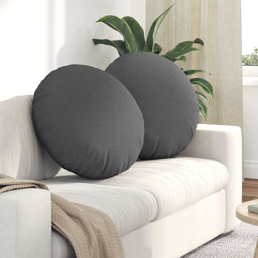 42014232_1.jpg vidaXL Vankúše na sedenie 2 pcs Tmavo šedá Ø80 x 29 cm látka – Obrázok 1