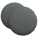 vidaXL Vankúše na sedenie 2 pcs Tmavo šedá Ø80 x 29 cm látka – Obrázok 2