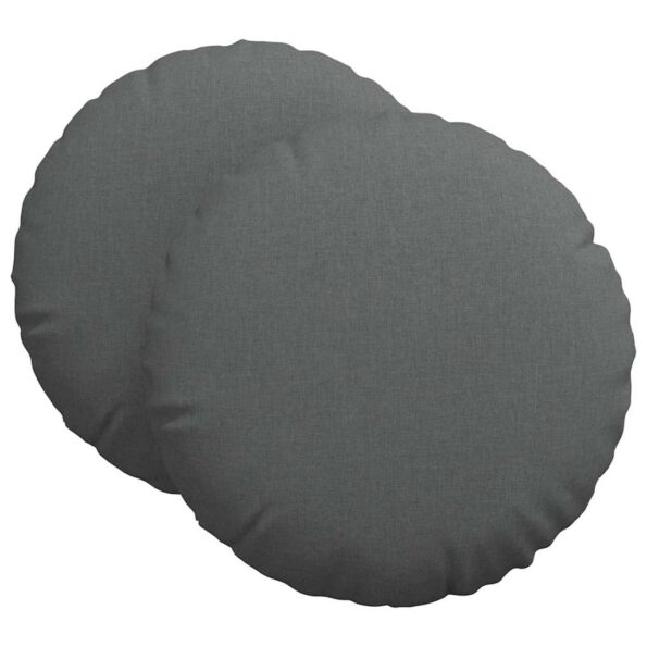 vidaXL Vankúše na sedenie 2 pcs Tmavo šedá Ø80 x 29 cm látka – Obrázok 2