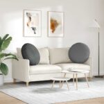 vidaXL Vankúše na sedenie 2 pcs Tmavo šedá Ø80 x 29 cm látka – Obrázok 4