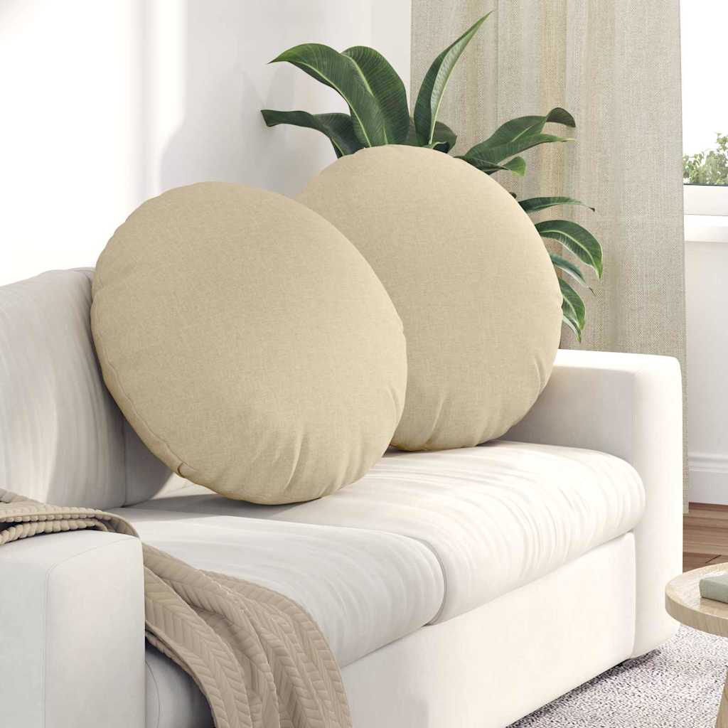 42014238_1.jpg vidaXL Vankúše na sedenie 2 pcs Krémová Ø80 x 29 cm látka – Obrázok 1