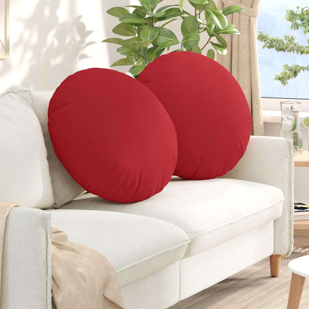 42014243_1.jpg vidaXL Vankúše na sedenie 2 pcs Červená Ø80 x 29 cm látka – Obrázok 1